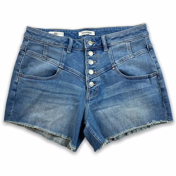 VIGOSS Pants - Vigoss Ace Hi Rise Shorts Denim Stretch Button Fly